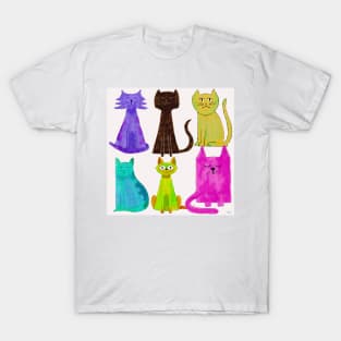 Crazy Colorful Cats T-Shirt